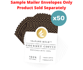 10xPURE™-GOLD Coffee CBDa Sample Mailers - 50 Count